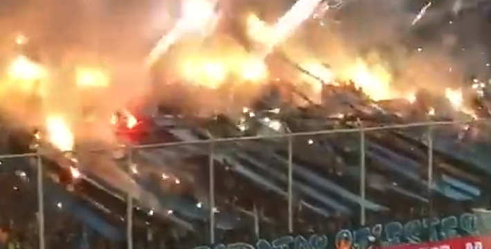 难怪要禁止烟花入场，不知道的还以为在打仗呢