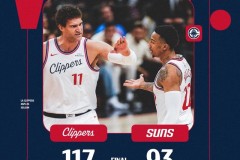 哈登缺阵快船客场117-93大胜太阳 伦纳德25+8 祖巴茨14+20